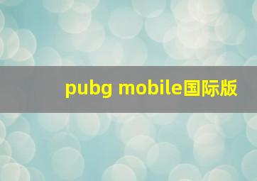 pubg mobile国际版